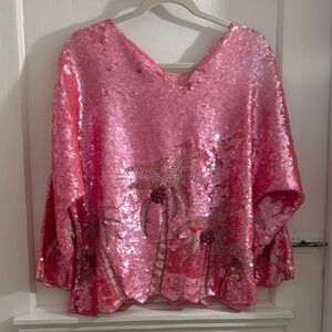 Pink Sequin Women's Top